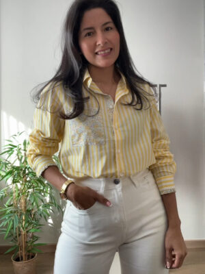 CAMISA RAYA FLOR AMARILLO